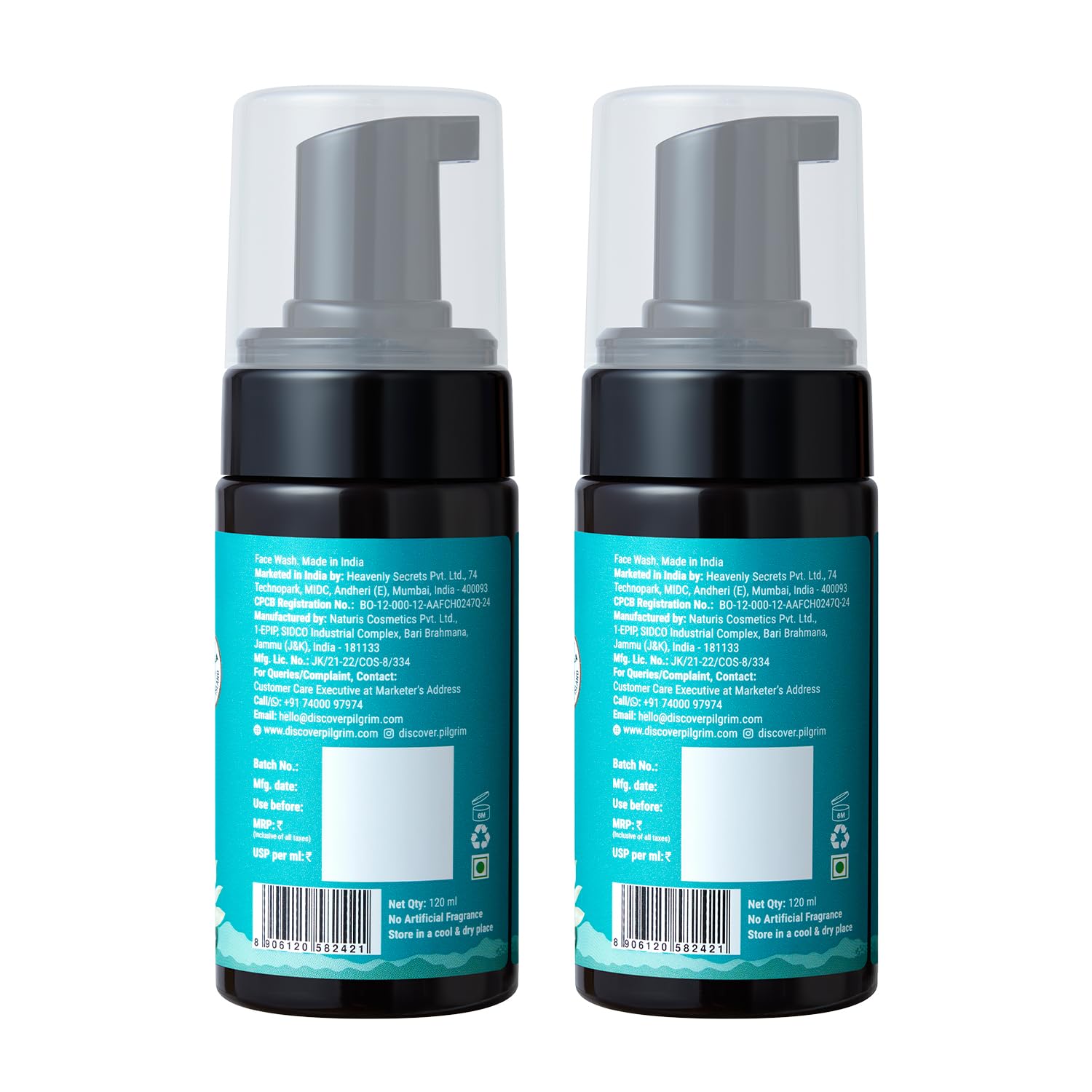 Pilgrim Korean 1.5% Salicylic(Bha) & 2% Glycolic Acid(Aha) Foaming Face Wash For Oily & Acne-Prone Skin | Glycolic & Salicyli