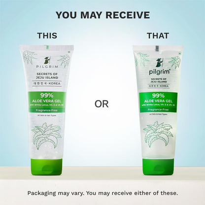 PILGRIM Korean 99% Pure Aloe Vera Gel 200ml with Vitamin E & Vitamin B5 for Face & Hair | Hydrates & Soothes Skin | Condition