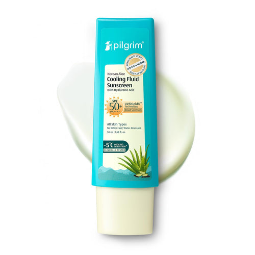 Pilgrim Korean Aloe Cooling Fluid Sunscreen SPF 50+ PA++++ Hyaluronic Acid 50ml