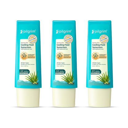 Pilgrim Korean Aloe Cooling Fluid Sunscreen SPF 50+ PA++++ Hyaluronic Acid 50ml (10)