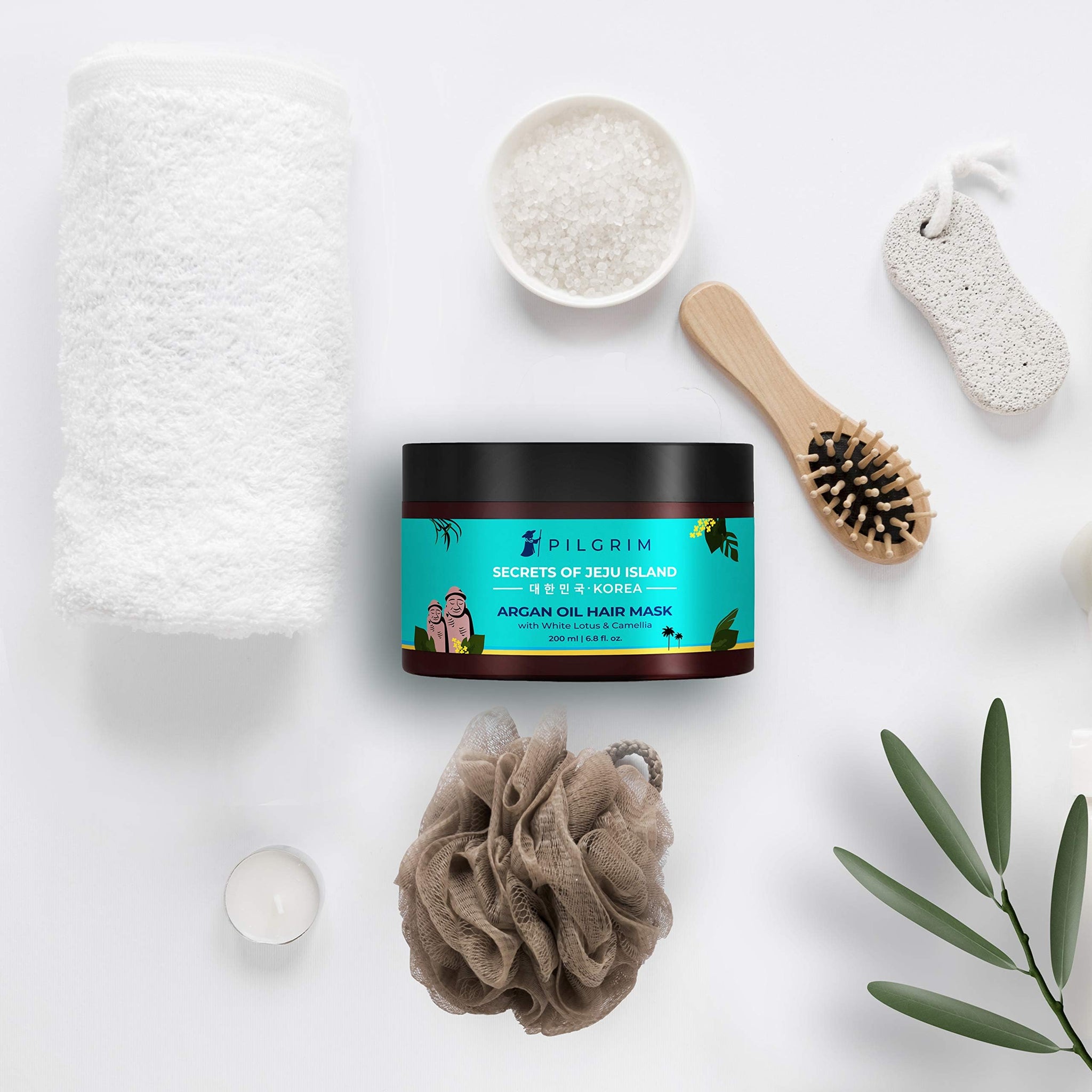 Pilgrim Korean Argan Oil Hair Mask For Dry & Frizzy Hair With White Lotus And Camellia | Hair Mask For Smoothening Hair, Deep