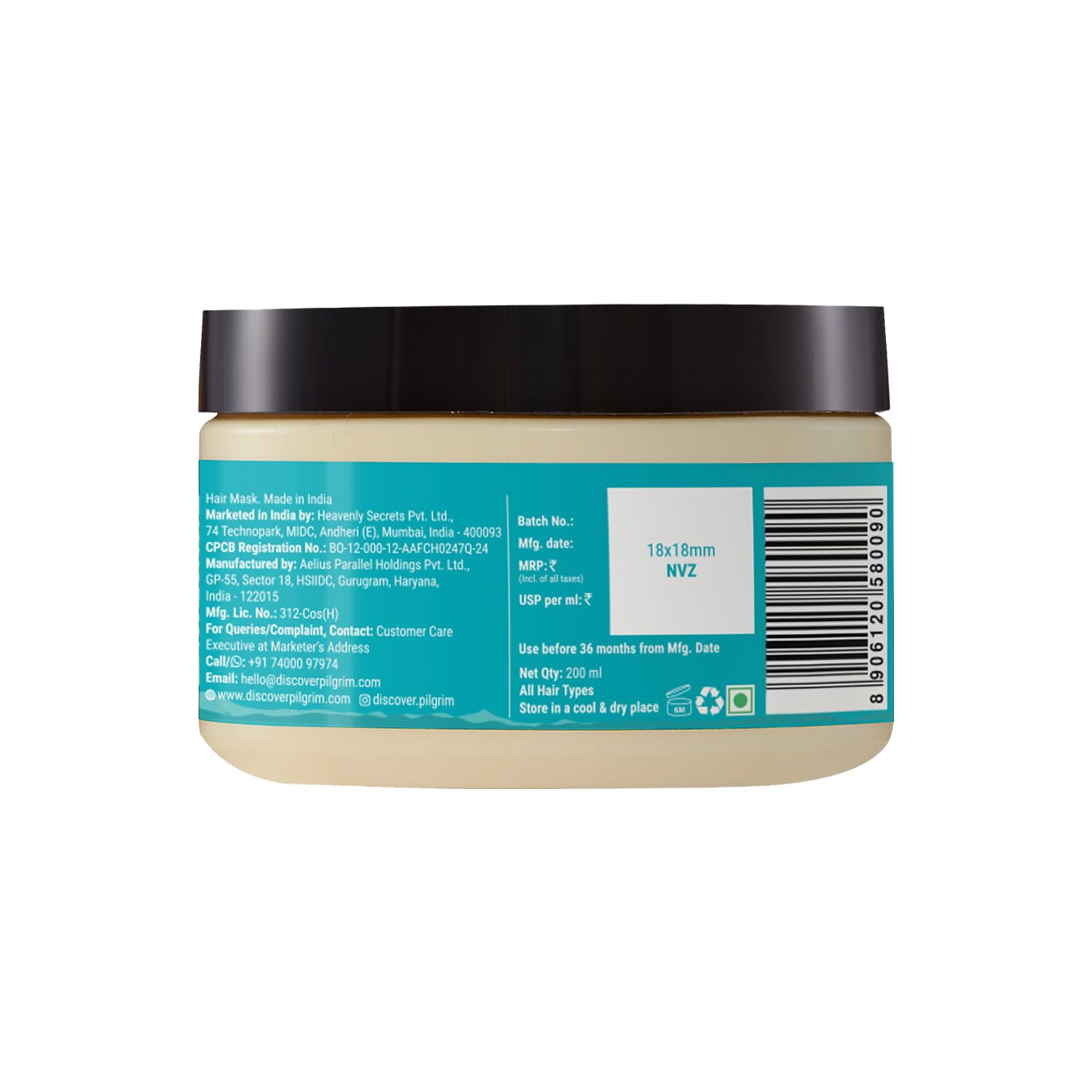 Pilgrim Korean Argan Oil Hair Mask For Dry & Frizzy Hair With White Lotus And Camellia | Hair Mask For Smoothening Hair, Deep