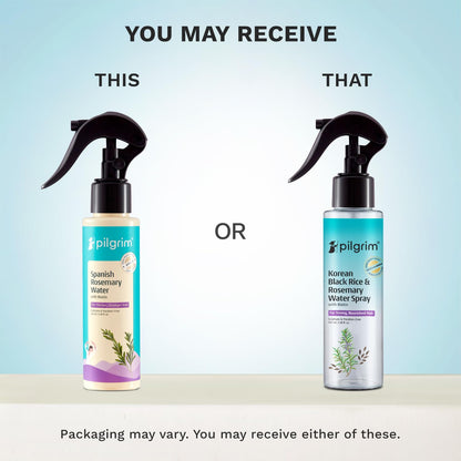 Pilgrim Korean Black Rice and Rosemary Water Spray With Biotin for Hair Growth 100ml | Hair Spray for Regrowth | Thicker & St