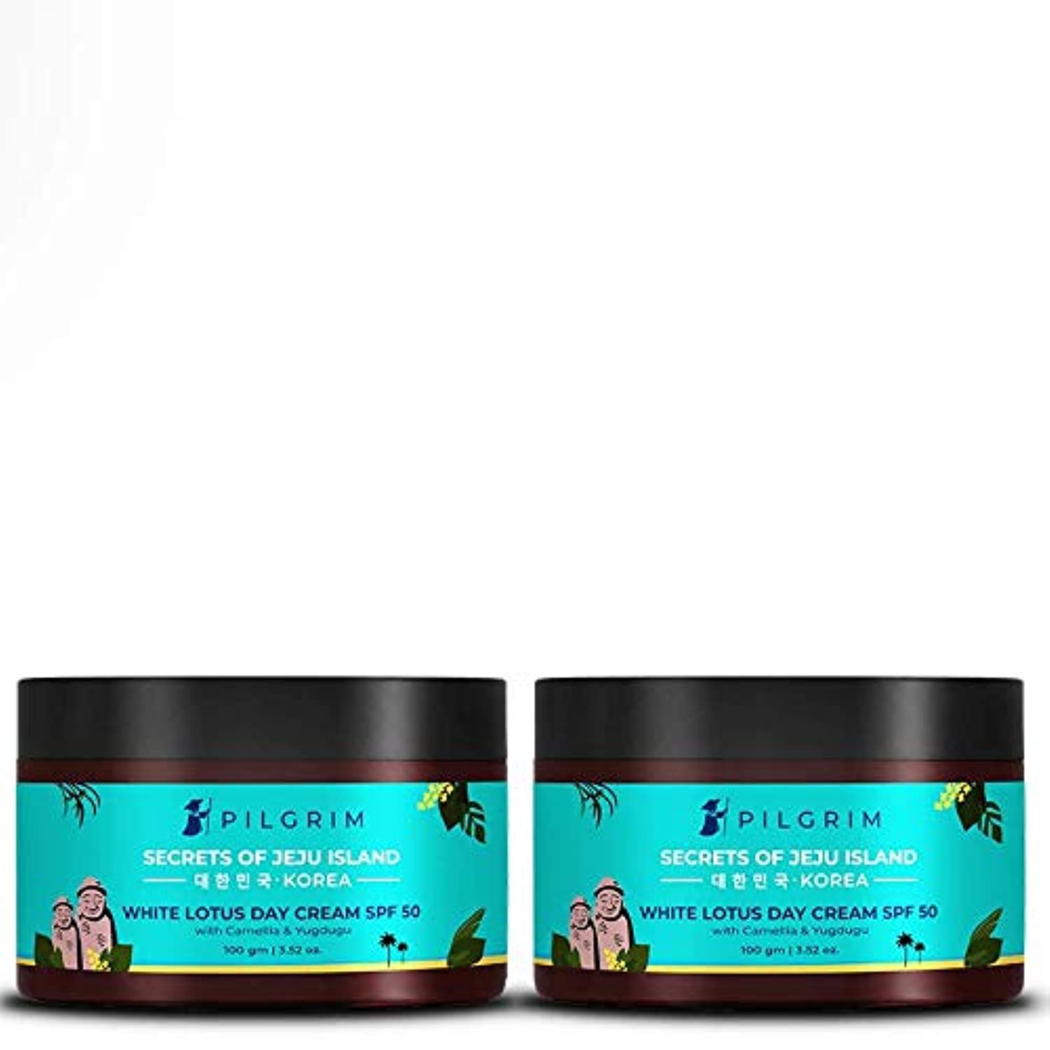 PILGRIM Korean Pack of 2 Face Cream For Skin Brightening and Lightening, De-Pigmentation and Blemish Removal, Dry, Oily, Comb