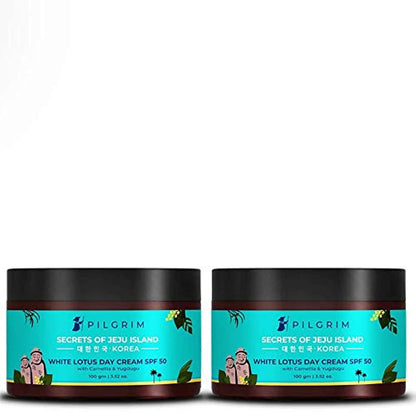 PILGRIM Korean Pack of 2 Face Cream For Skin Brightening and Lightening, De-Pigmentation and Blemish Removal, Dry, Oily, Comb