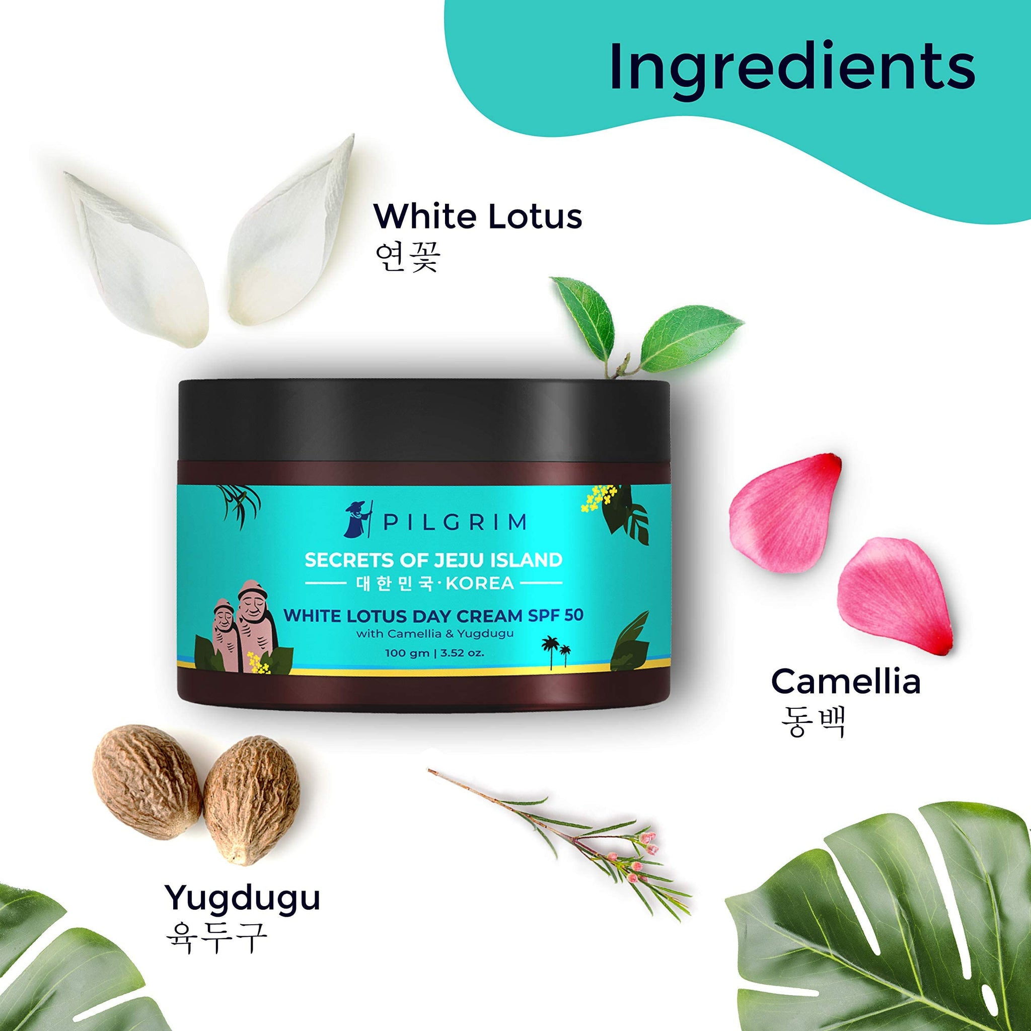 PILGRIM Korean Pack of 2 Face Cream For Skin Brightening and Lightening, De-Pigmentation and Blemish Removal, Dry, Oily, Comb