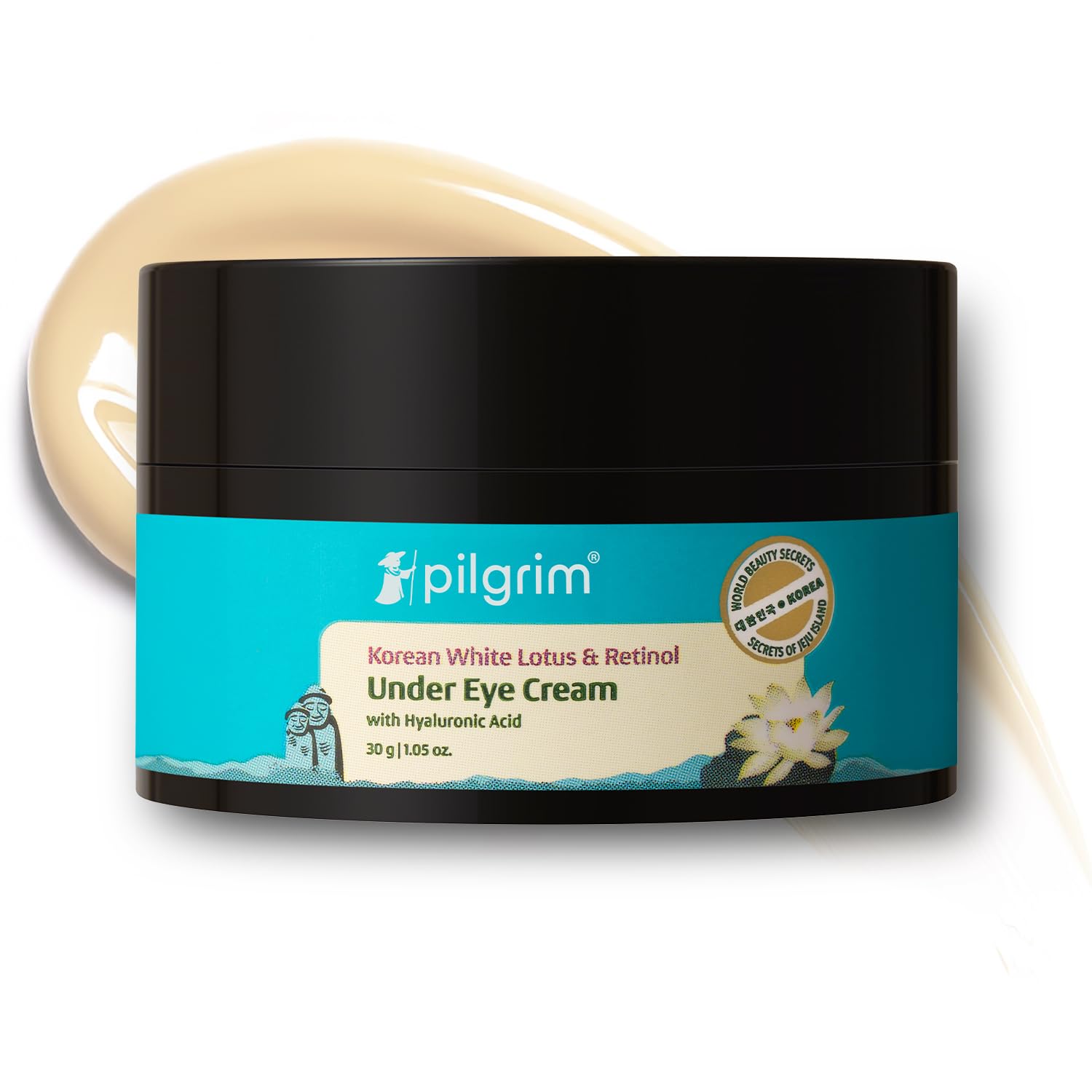 Pilgrim Korean Retinol Under Eye Cream, 30g, Vitamin C & Hyaluronic Acid, Unisex