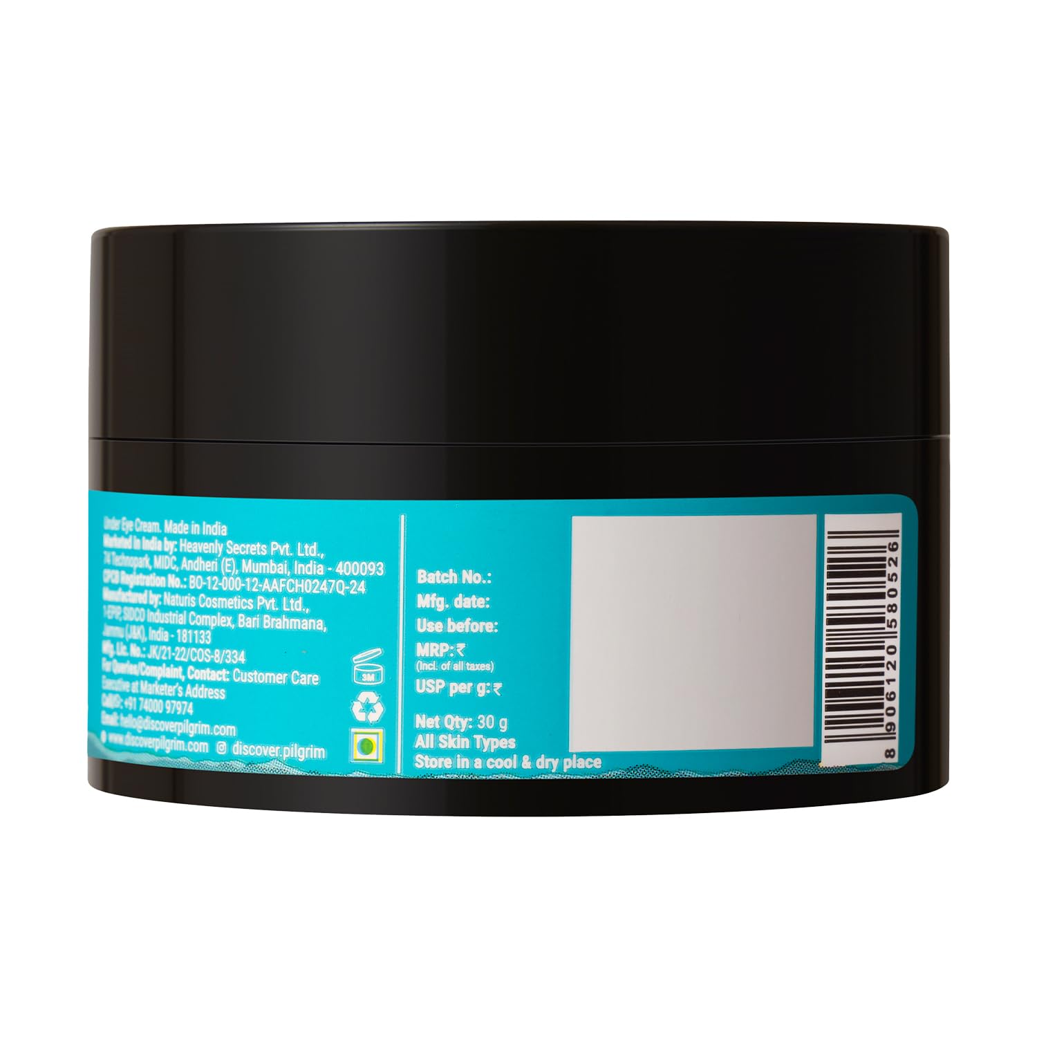 Pilgrim Korean Retinol Under Eye Cream, 30g, Vitamin C & Hyaluronic Acid, Unisex - in use