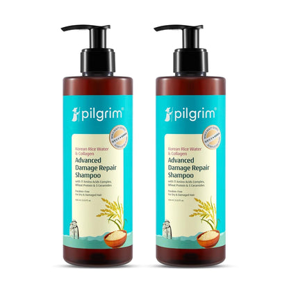 Pilgrim Korean Rice Water & Collagen Advanced Damage Repair Shampoo - 200ml | with 17 Amino Acids, Wheat Protein & 5 Ceramide