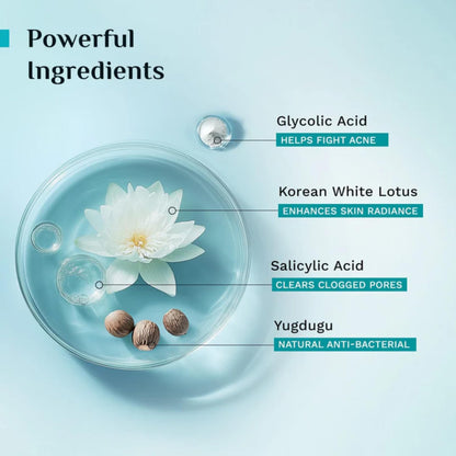 Pilgrim Korean Salicylic Glycolic Acid Foaming Face Wash 1.5% BHA 2% AHA Oily Skin 120ml Unisex - packaging