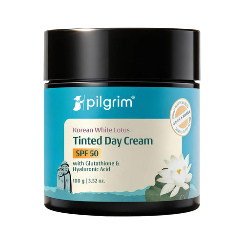 PILGRIM Korean White Lotus Face Cream with SPF 50 | White Lotus Day cream for women daily use | Face cream for dry skin, sens