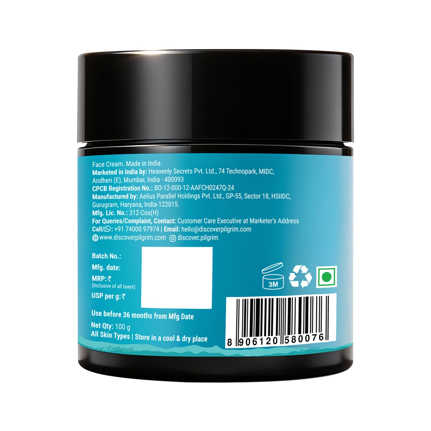 PILGRIM Korean White Lotus Face Cream with SPF 50 | White Lotus Day cream for women daily use | Face cream for dry skin, sens