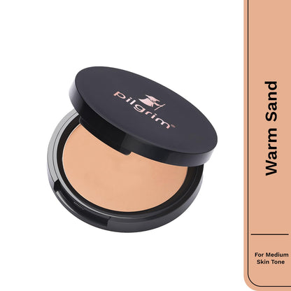 Pilgrim Matte Finish Compact Powder, Fragrance-Free Pressed Powder with Vitamin E, Jojoba & Almond Oil - front view (10)