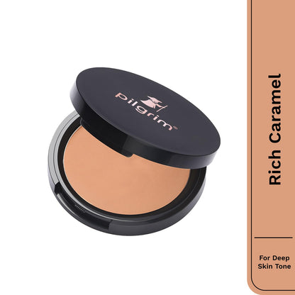 Pilgrim Matte Finish Compact Powder, Fragrance-Free Pressed Powder with Vitamin E, Jojoba & Almond Oil - front view (16)