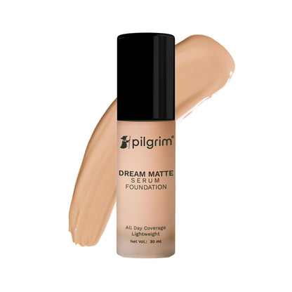 Pilgrim Medium Pure Ivory Serum Liquid Foundation, Matte & Poreless, 30 ml | Foundation for face make up infused |Water-Resis