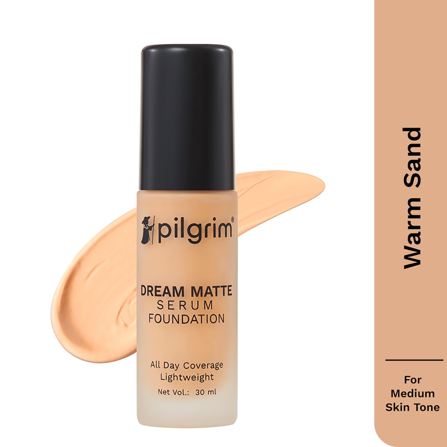 Pilgrim Medium Pure Ivory Serum Liquid Foundation, Matte & Poreless, 30 ml | Foundation for face make up infused |Water-Resis