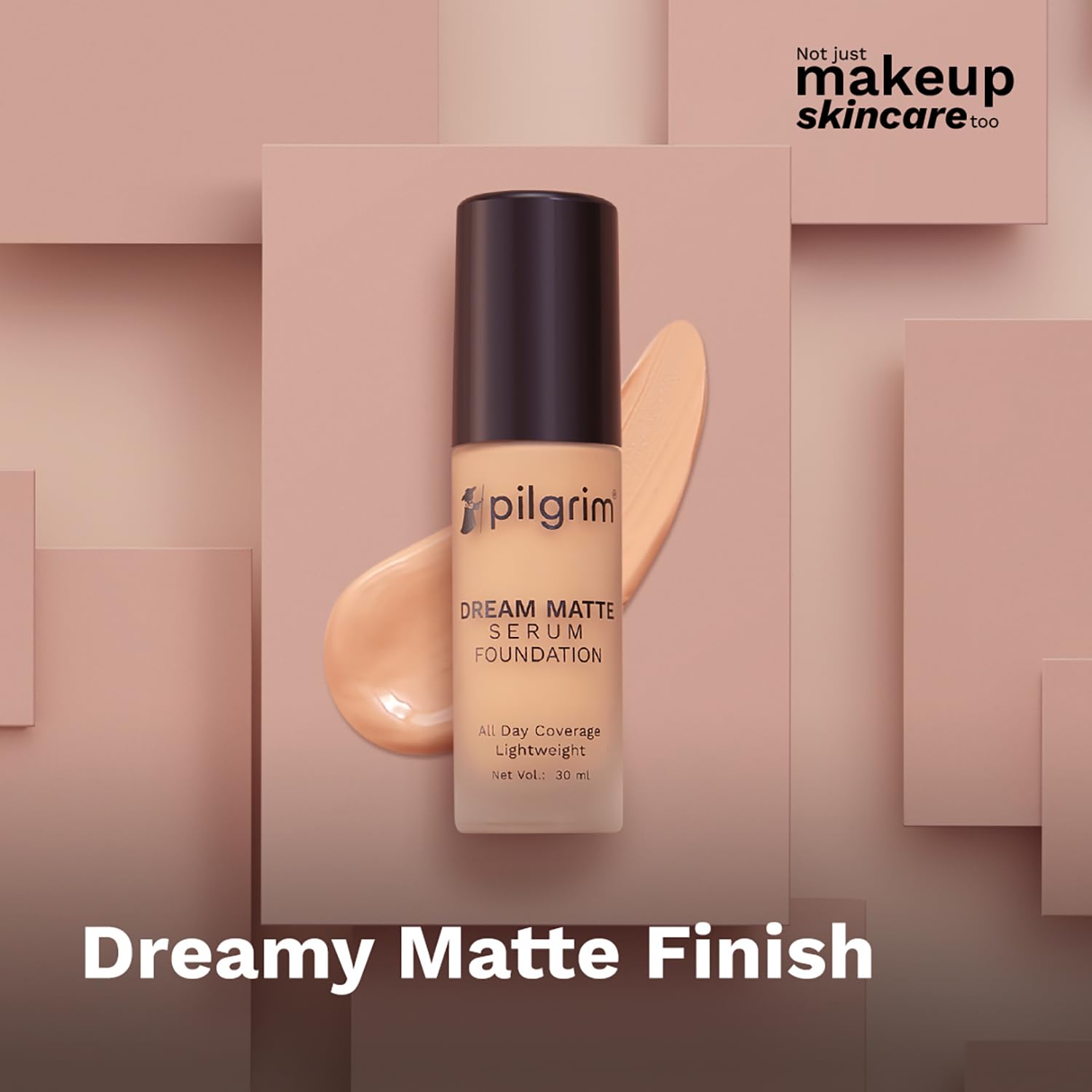 Pilgrim Medium Pure Ivory Serum Liquid Foundation, Matte & Poreless, 30 ml | Foundation for face make up infused |Water-Resis