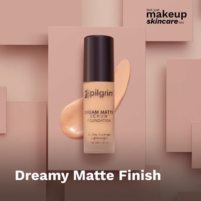 Pilgrim Medium Pure Ivory Serum Liquid Foundation, Matte & Poreless, 30 ml | Foundation for face make up infused |Water-Resis