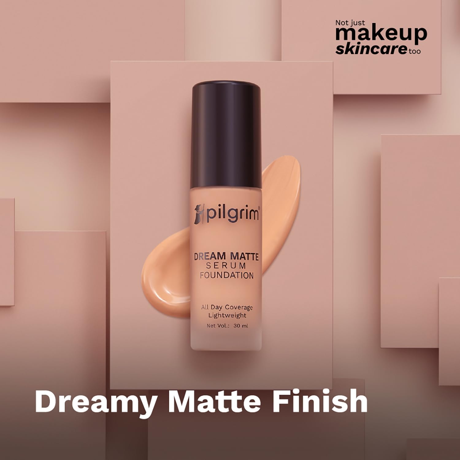 Pilgrim Medium Pure Ivory Serum Liquid Foundation, Matte & Poreless, 30 ml | Foundation for face make up infused |Water-Resis