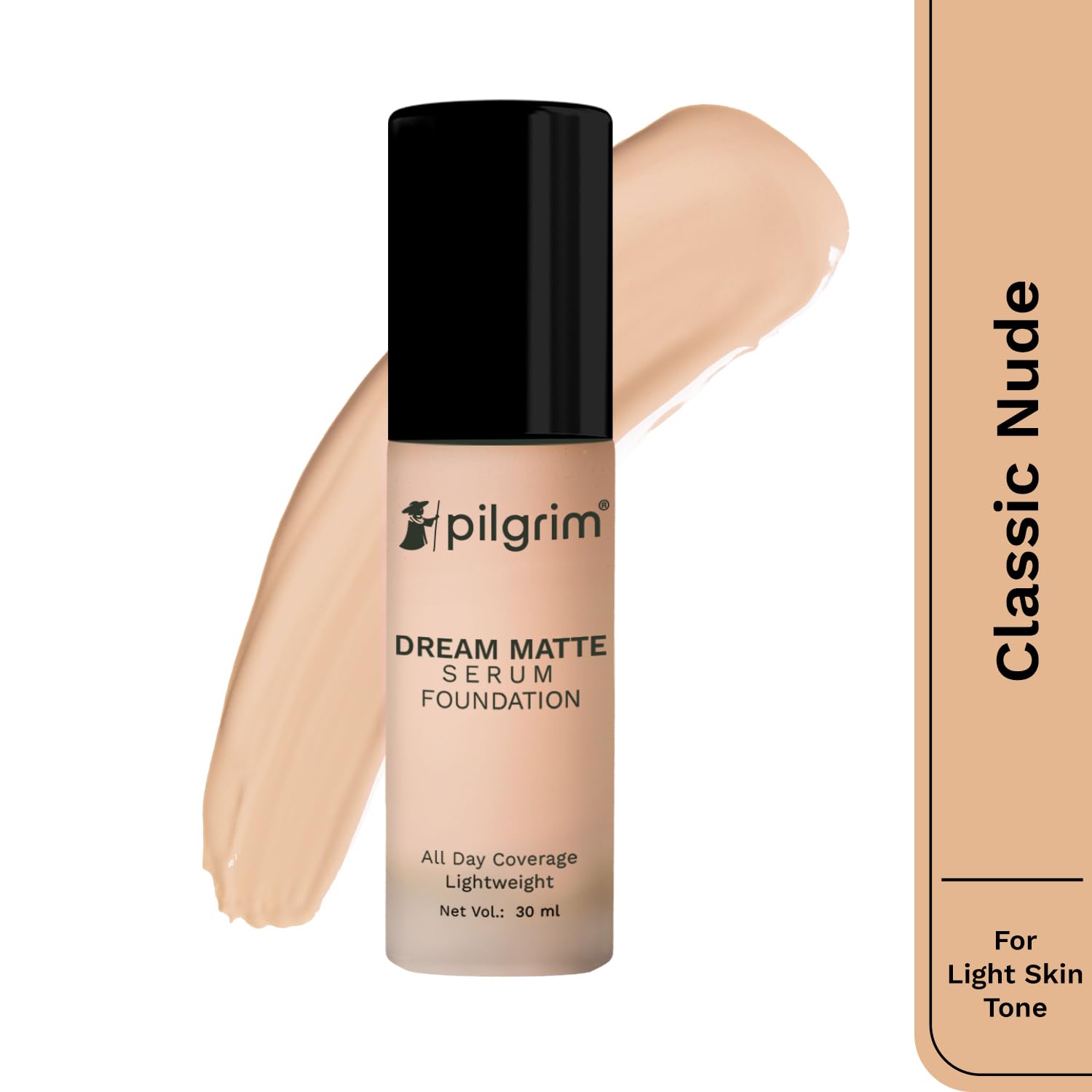 Pilgrim Medium Pure Ivory Serum Liquid Foundation, Matte & Poreless, 30 ml | Foundation for face make up infused |Water-Resis