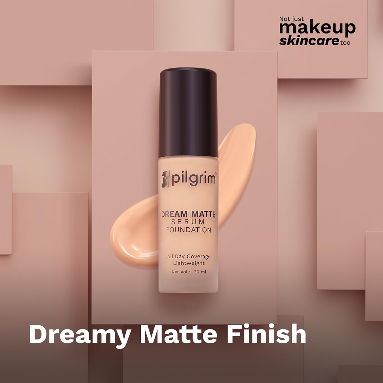 Pilgrim Medium Pure Ivory Serum Liquid Foundation, Matte & Poreless, 30 ml | Foundation for face make up infused |Water-Resis