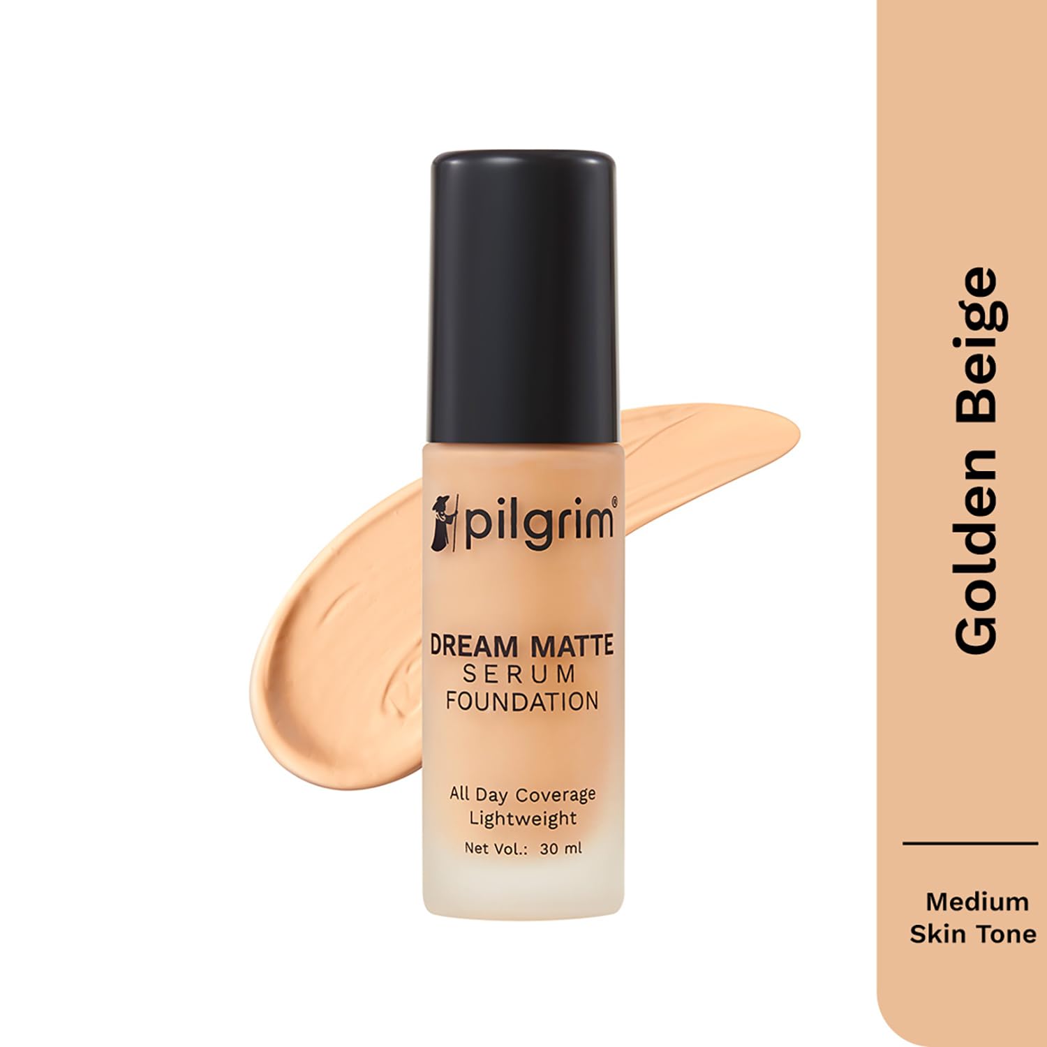 Pilgrim Medium Pure Ivory Serum Liquid Foundation, Matte & Poreless, 30 ml | Foundation for face make up infused |Water-Resis