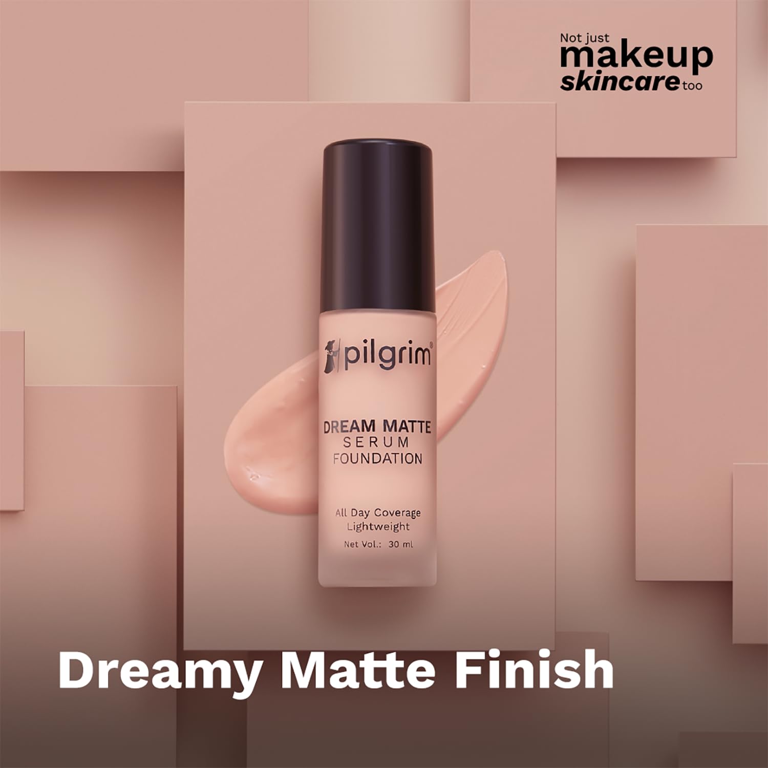 Pilgrim Medium Pure Ivory Serum Liquid Foundation, Matte & Poreless, 30 ml | Foundation for face make up infused |Water-Resis