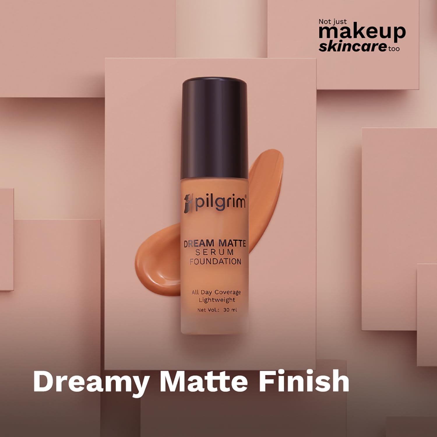 Pilgrim Medium Pure Ivory Serum Liquid Foundation, Matte & Poreless, 30 ml | Foundation for face make up infused |Water-Resis