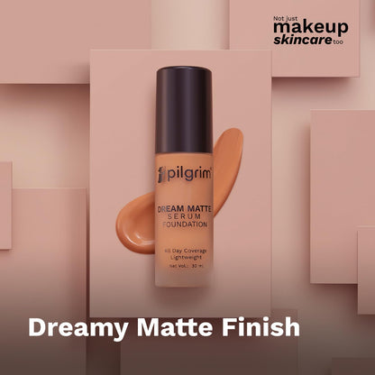 Pilgrim Medium Pure Ivory Serum Liquid Foundation, Matte & Poreless, 30 ml | Foundation for face make up infused |Water-Resis
