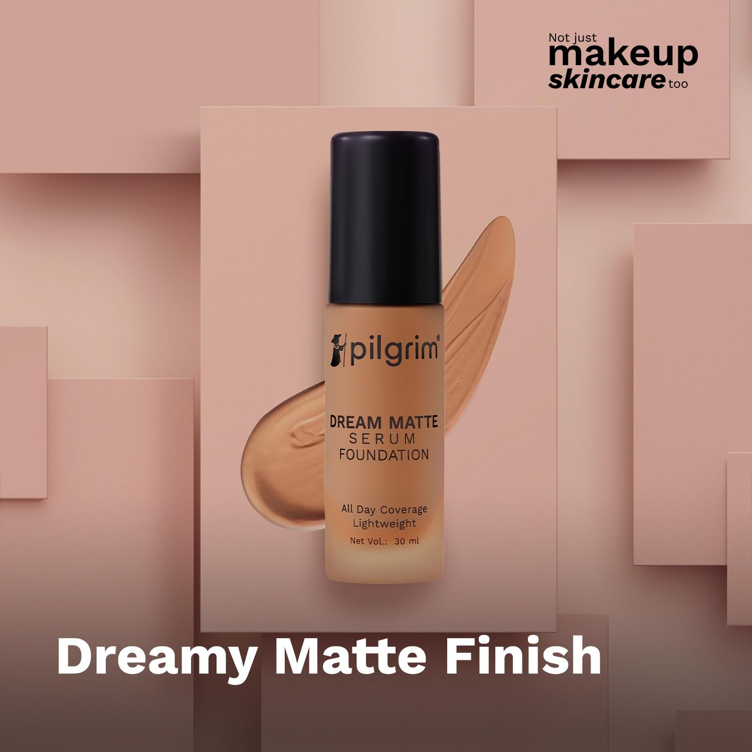 Pilgrim Medium Pure Ivory Serum Liquid Foundation, Matte & Poreless, 30 ml | Foundation for face make up infused |Water-Resis
