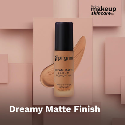 Pilgrim Medium Pure Ivory Serum Liquid Foundation, Matte & Poreless, 30 ml | Foundation for face make up infused |Water-Resis