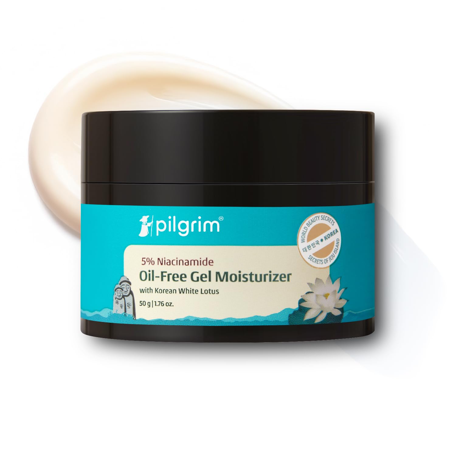 Pilgrim Oil-Free Gel Moisturizer with Hyaluronic Acid & Willow Bark Extract, 50g, for Oily Skin, Unisex Korean Skincare