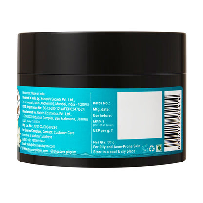 Pilgrim Oil-Free Gel Moisturizer with Hyaluronic Acid & Willow Bark Extract, 50g, for Oily Skin, Unisex Korean Skincare - in