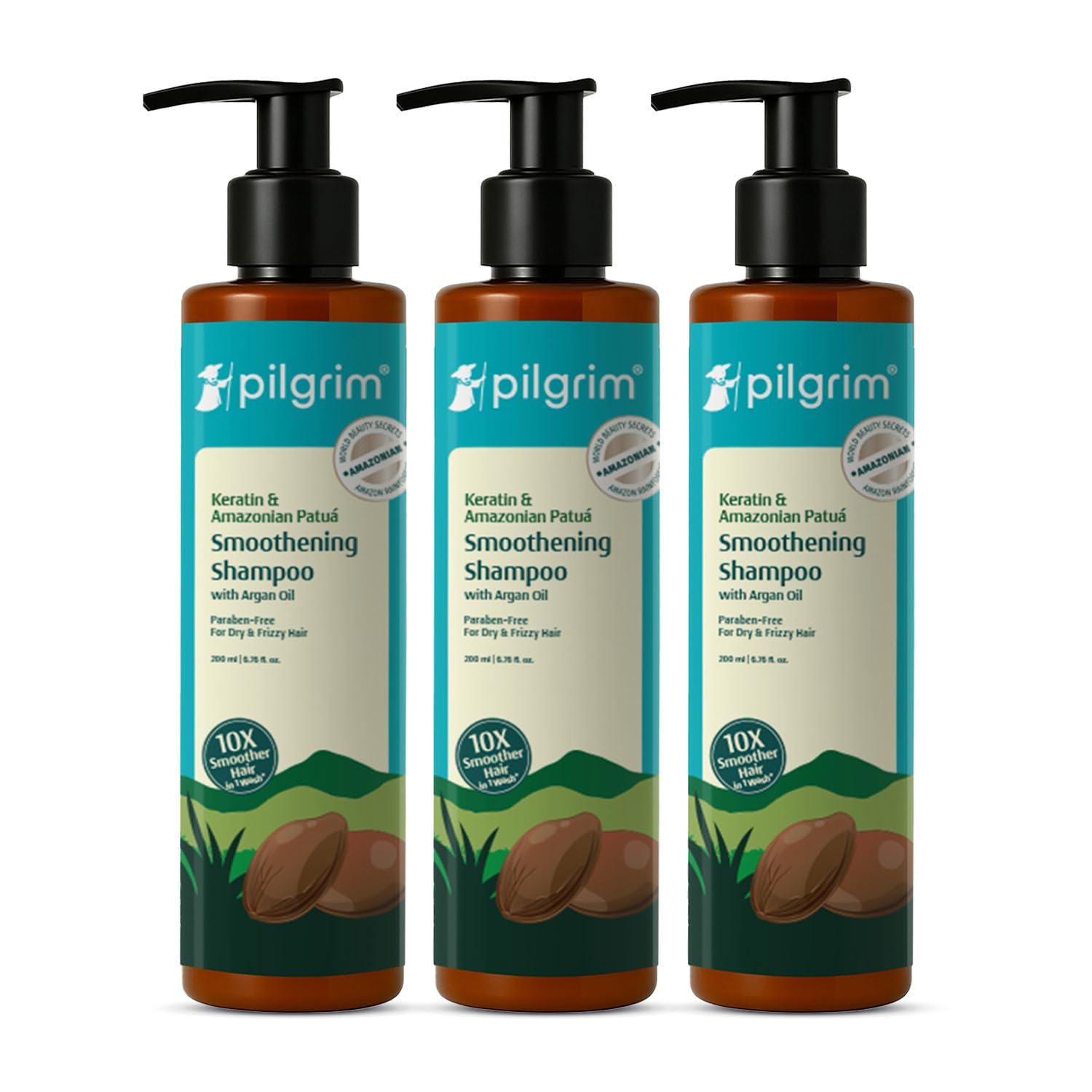 Pilgrim Patua & Keratin Hair SMOOTHENING SHAMPOO for Dry & Frizzy hair | Shampoo for Women & Men | Hair Smoothening & healthy