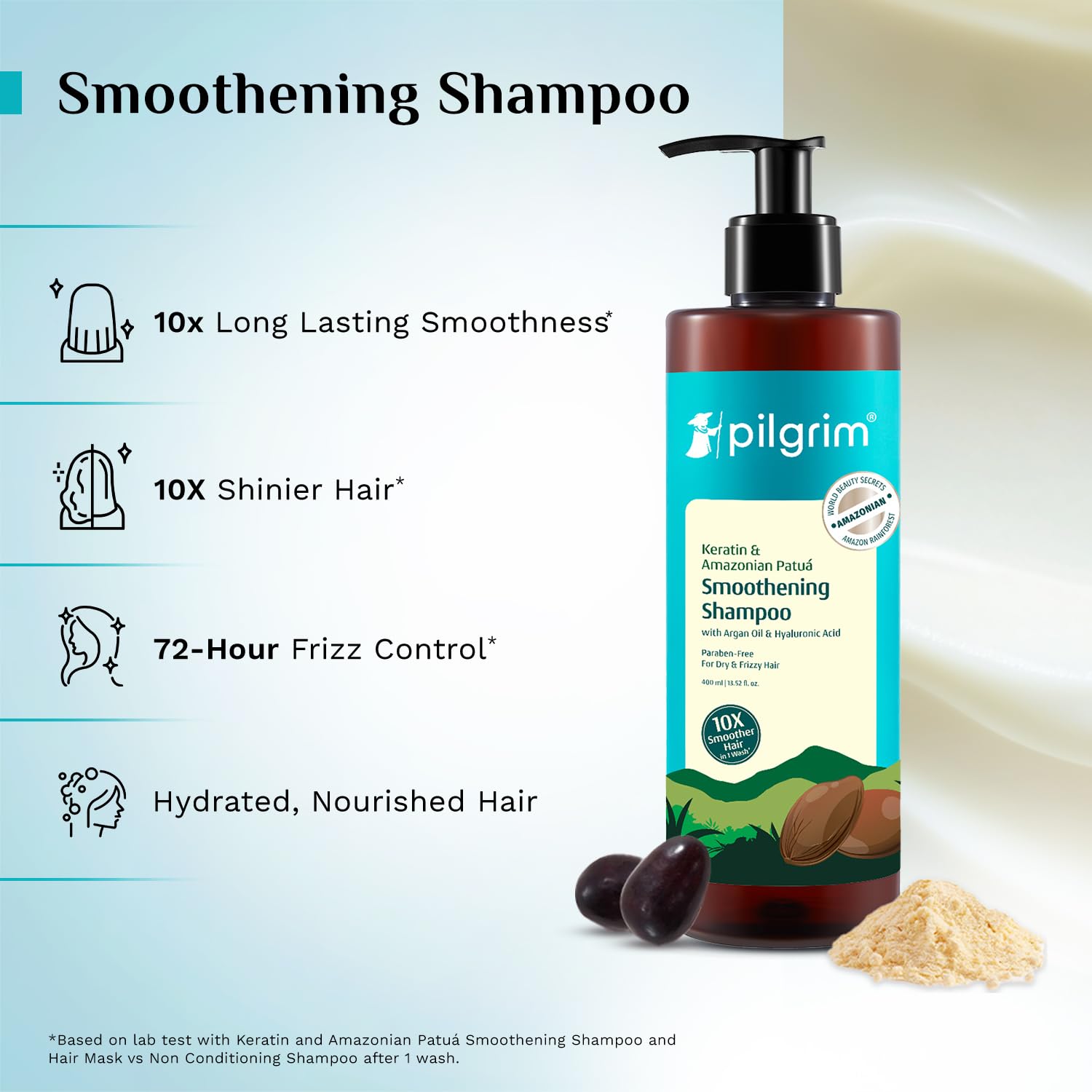 Pilgrim Patua & Keratin Hair SMOOTHENING SHAMPOO for Dry & Frizzy hair | Shampoo for Women & Men | Hair Smoothening & healthy