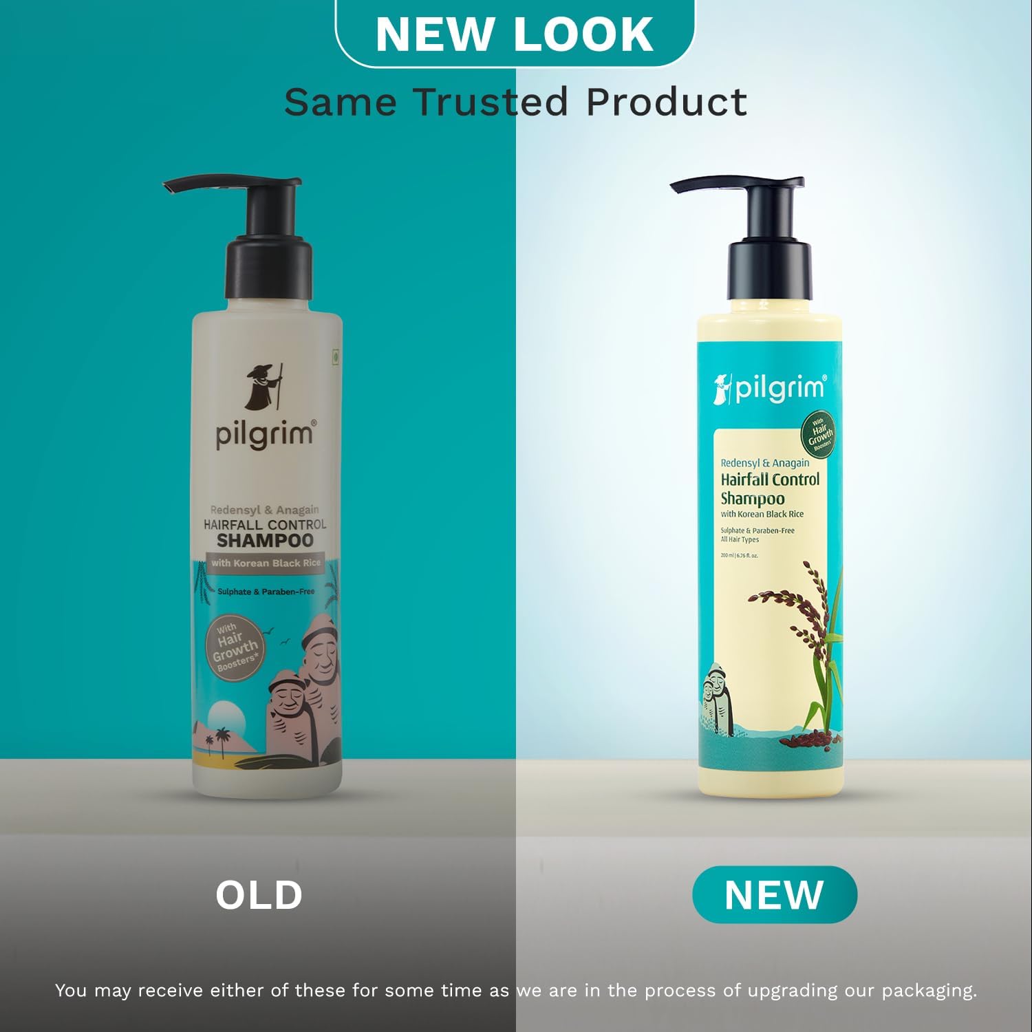 Pilgrim Redensyl & Anagain Hairfall Control Shampoo with Korean Black Rice 200ml | Anti Hairfall shampoo for Men & Women | Re