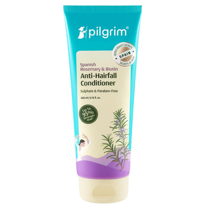 Pilgrim Spanish Rosemary & Biotin Anti Hairfall Conditioner for Reducing Hair Loss & Breakage | Upto 95% stronger hairs | Sui