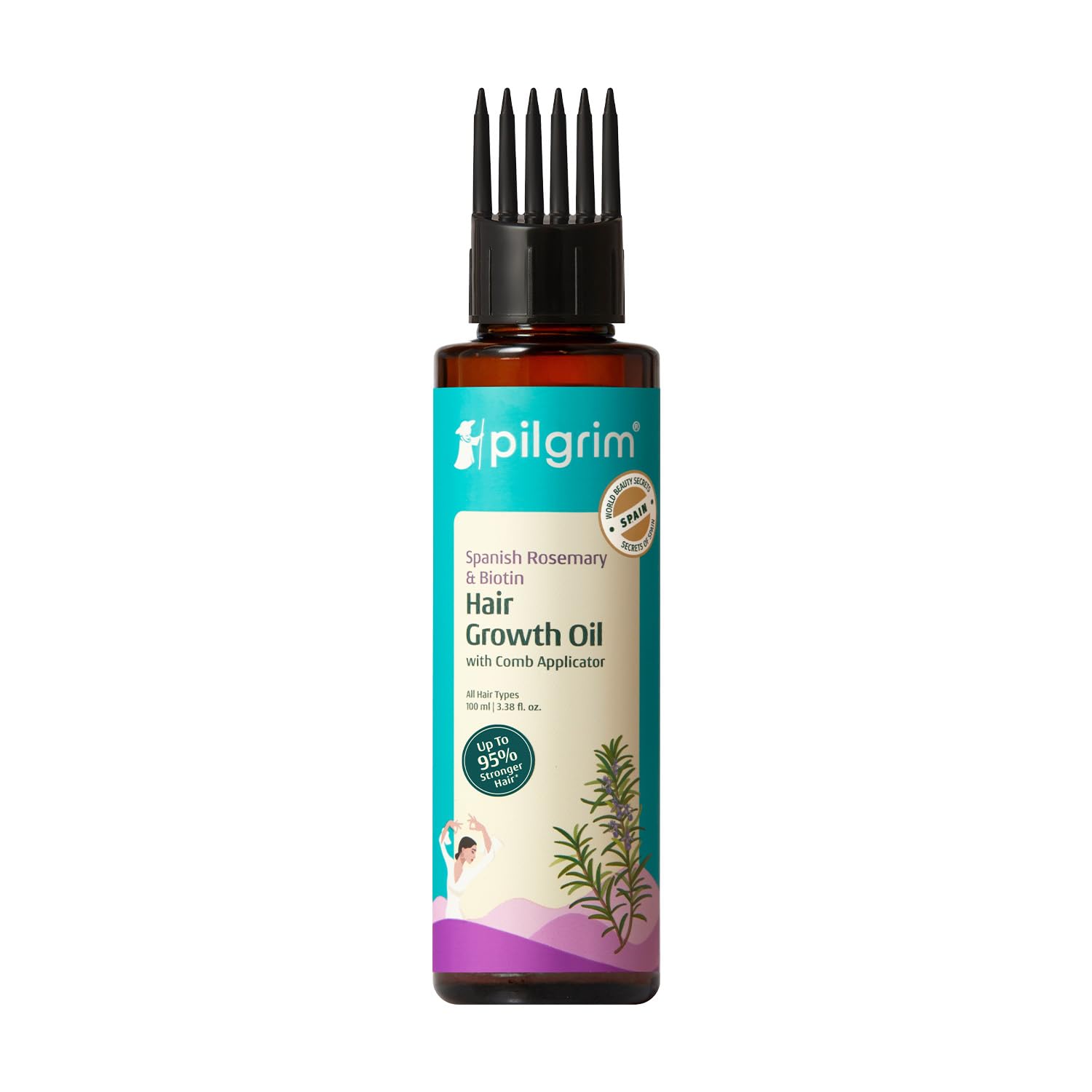 Pilgrim Spanish Rosemary & Biotin Hair Oil, 100 ml, Unisex Adult Hair Oil by Naturis Cosmetics