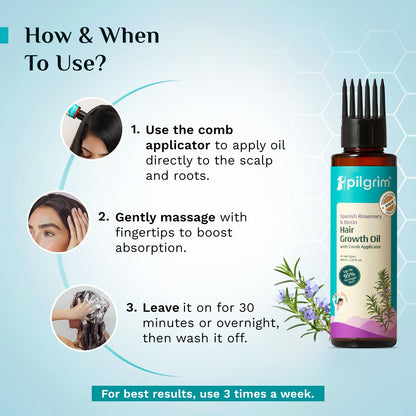 Pilgrim Spanish Rosemary & Biotin Hair Oil, 100 ml, Unisex Adult Hair Oil by Naturis Cosmetics - packaging