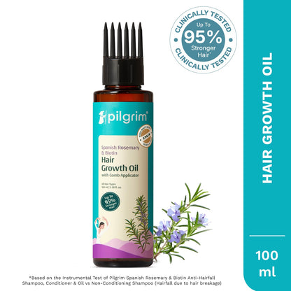 Pilgrim Spanish Rosemary & Biotin Hair Oil, 100 ml, Unisex Adult Hair Oil by Naturis Cosmetics - label detail