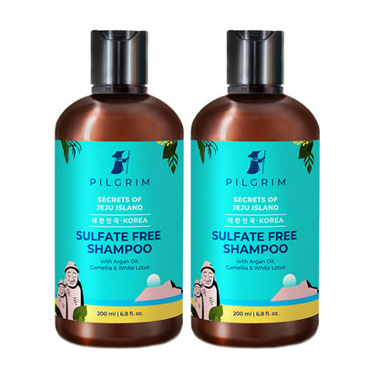 Pilgrim Sulphate Free Shampoo for women & men | Mild shampoo for hair-fall control with argan oil, camellia & white lotus for