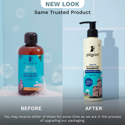 Pilgrim Sulphate Free Shampoo for women & men | Mild shampoo for hair-fall control with argan oil, camellia & white lotus for
