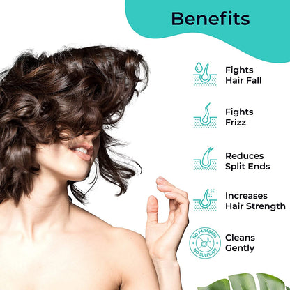 Pilgrim Sulphate Free Shampoo for women & men | Mild shampoo for hair-fall control with argan oil, camellia & white lotus for