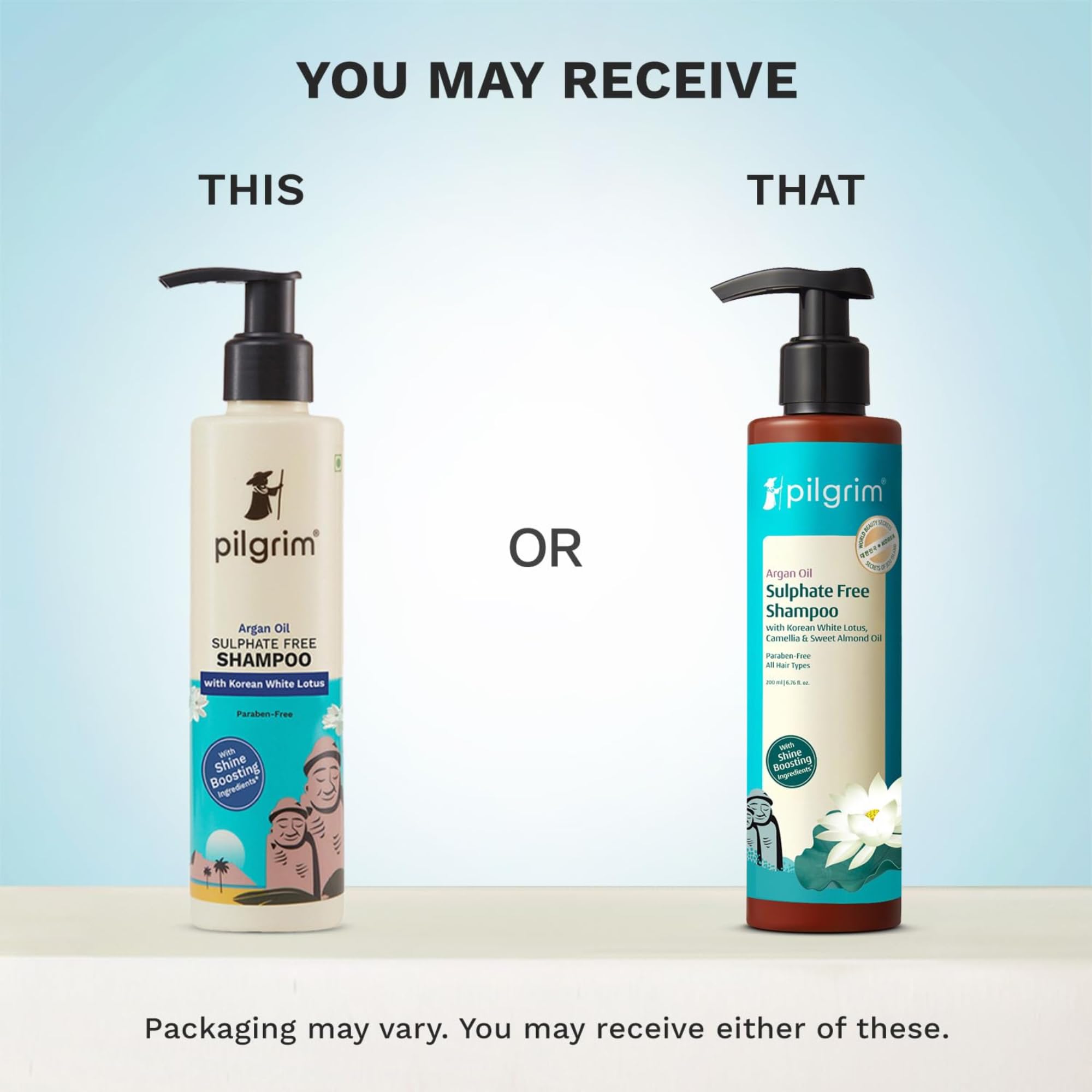 Pilgrim Sulphate Free Shampoo for women & men | Mild shampoo for hair-fall control with argan oil, camellia & white lotus for