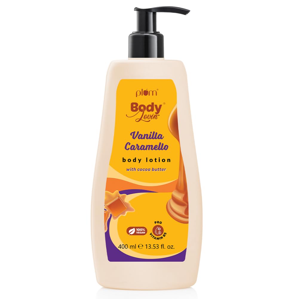 Plum BodyLovin Vanilla Caramello Body Lotion, Cocoa Butter & Vitamin B5, Warm Vanilla Fragrance (15)
