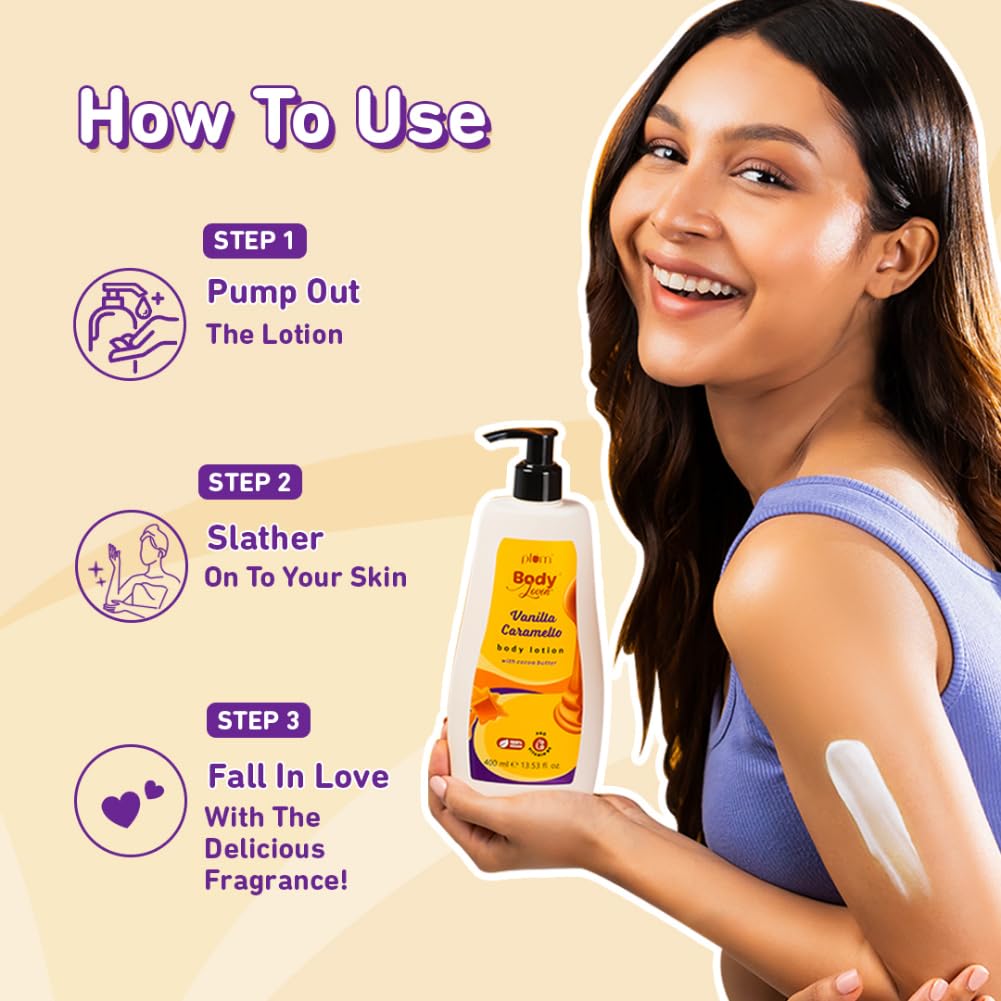 Plum BodyLovin Vanilla Caramello Body Lotion, Cocoa Butter & Vitamin B5, Warm Vanilla Fragrance - ingredients panel (19)