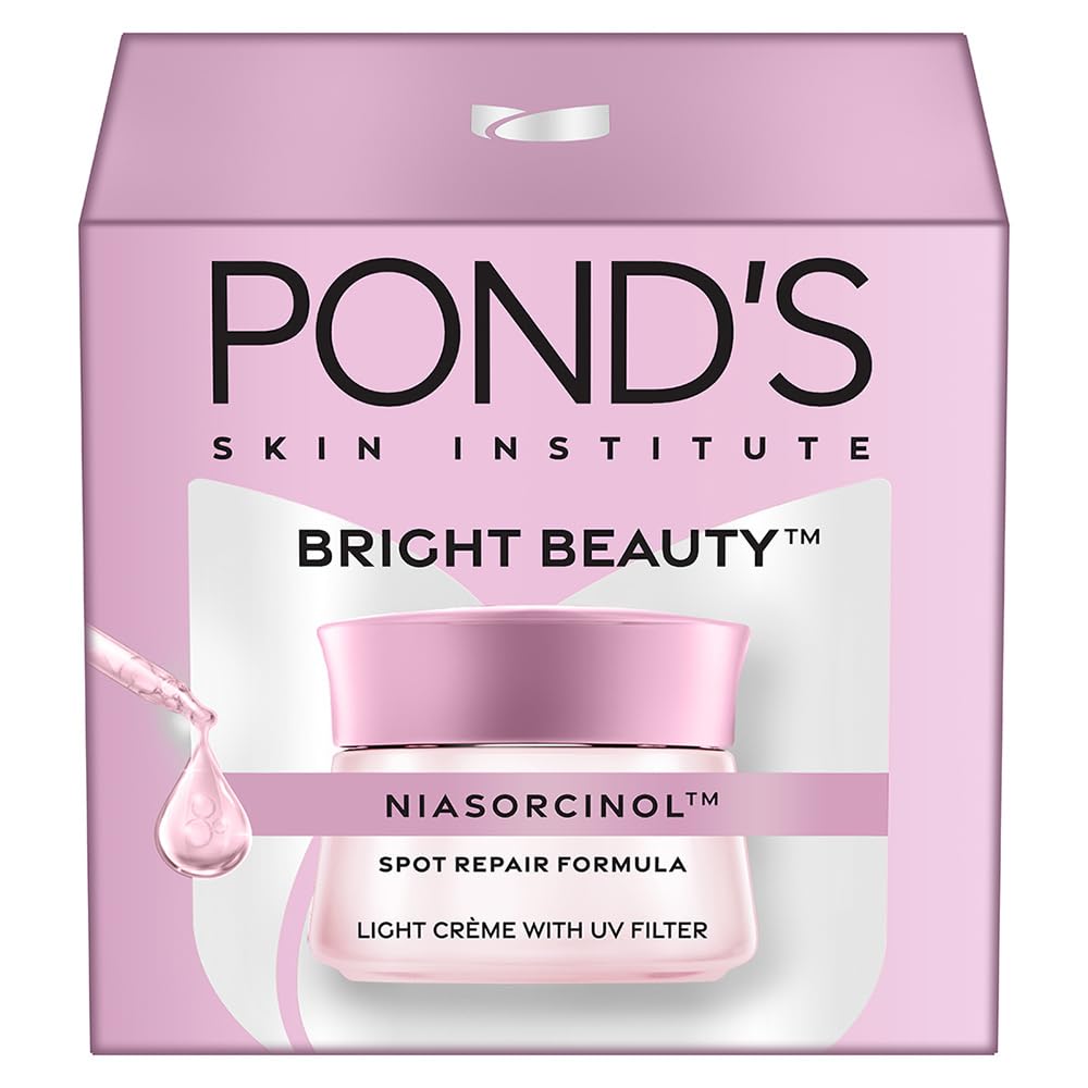 POND'S Bright Beauty Light Cream with UV Filter, Niasorcinol Niacinamide, Sunscreen Moisturizer for Women