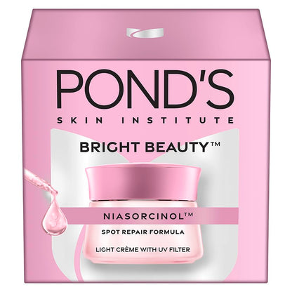 POND'S Bright Beauty Light Cream with UV Filter, Niasorcinol Niacinamide, Sunscreen Moisturizer for Women