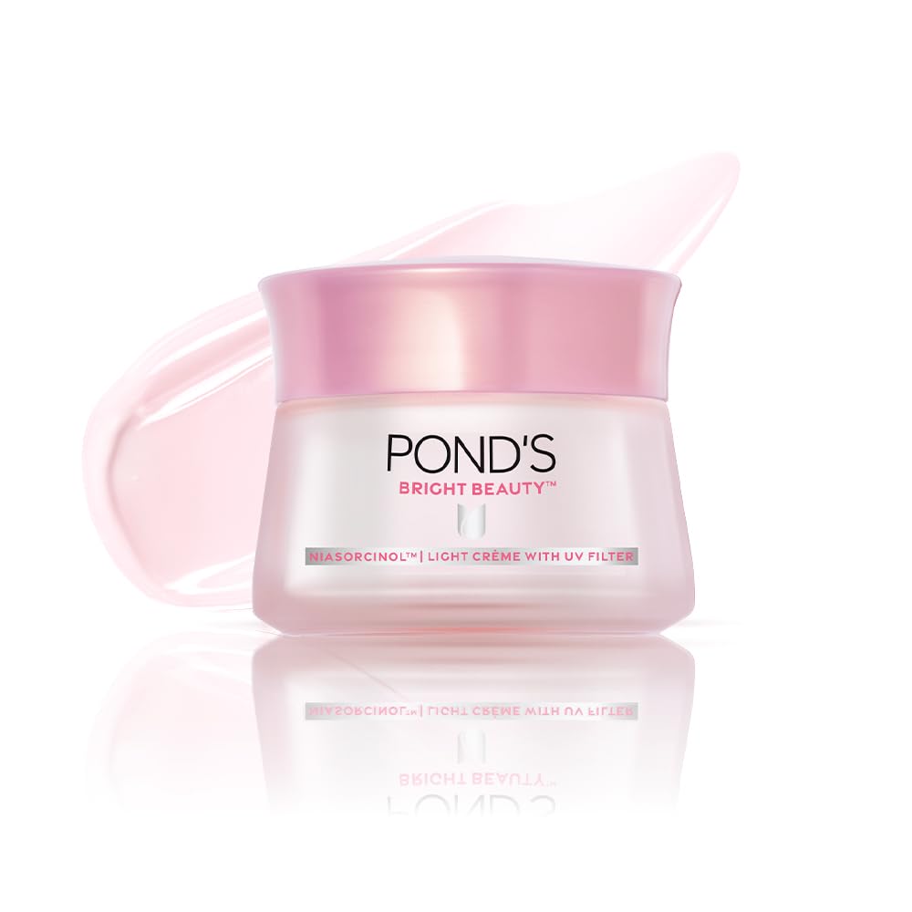 POND'S Bright Beauty Light Cream with UV Filter, Niasorcinol Niacinamide, Sunscreen Moisturizer for Women - front view (11)