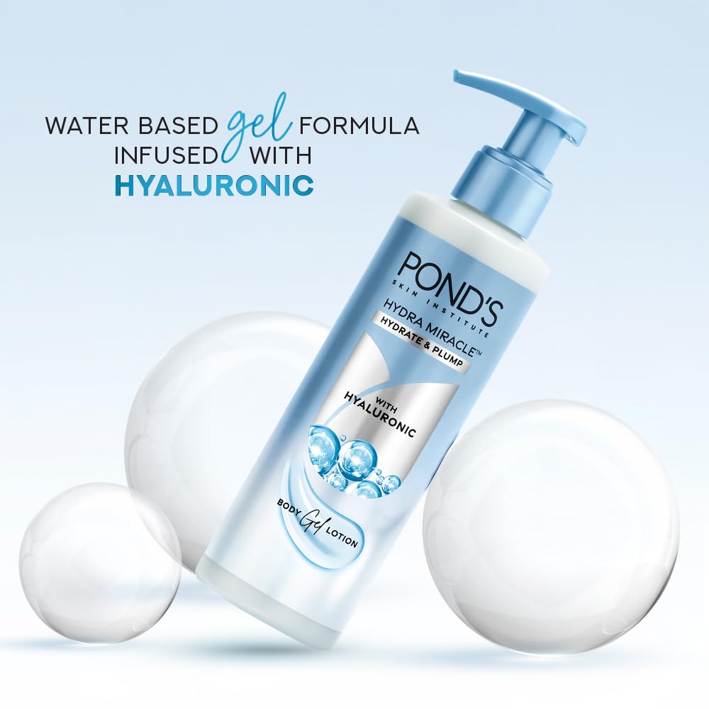 POND'S Hydra Gel Body Lotion with Hyaluronic Acid Vitamin E Niacinamide, Lightweight Non-Sticky Formula - back view
